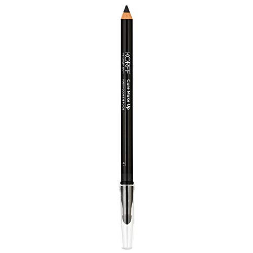 Korff Eye Care Soft Make Up Pencil with Shades for Infinite Shades Medium Coverage, Defined and Intense Look, 01 Black