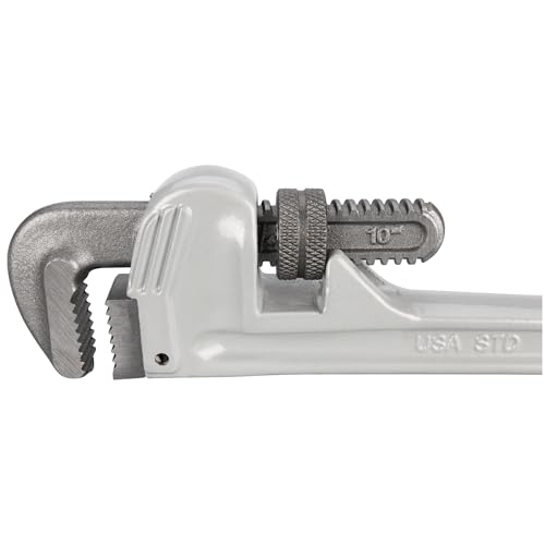 Image of Performance Tool W2110 10 in. Aluminum Pipe Wrench | Precision milled drop forged steel jaws. Strong, lightweight aluminum handle. Plumbing tool