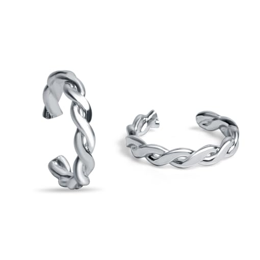 raajraani Pure 925 Sterling Silver Toe Ring | Knotted Rope Sterling Silver Toe Ring for Women | Silver Finish | Toe Ring for Women (4 gms)-picture-17