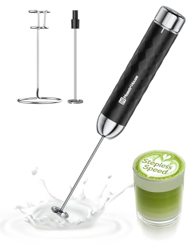 Maestri House Rechargeable Milk Frother with Stepless Speed Control, LunaFro 2.0 Handheld Electric Foam Maker Waterproof Drink Mixer Foamer for Lattes, Cappuccino