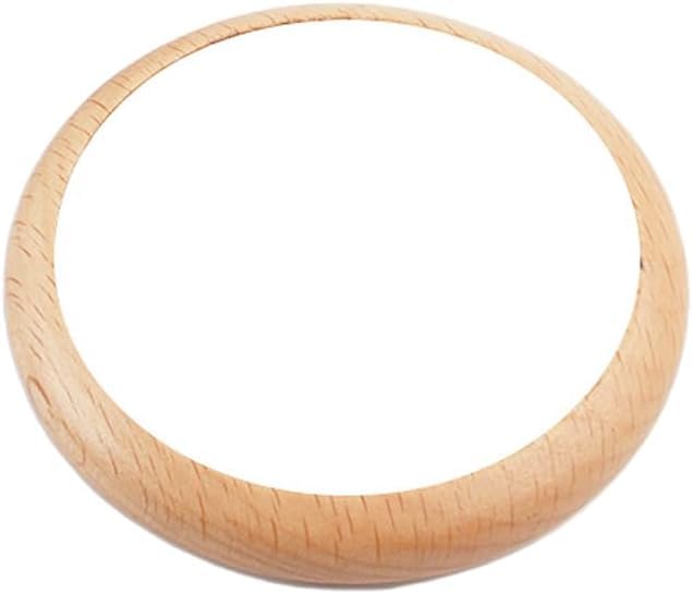 Mini Wooden Makeup Mirror for Purse, Cute Round Makeup Mirror, Portable Cosmetic Mirror Personal Vanity Cosmetic Wooden Mirror for Women, Flat Back (1)-image-2