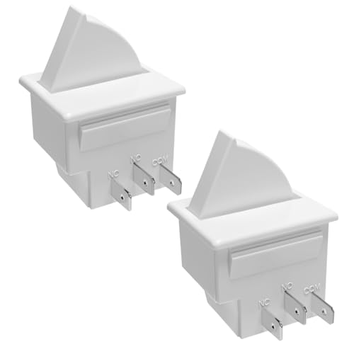 Image of 2 Pcs Refrigerator Door Light Switches, Upgraded 3 Pin Fridge Light Switch for GE, Whirlpool, Maytag, Admiral, Amana, Crosley, Jenn-Air, Kenmore, KitchenAid, Magic Chef