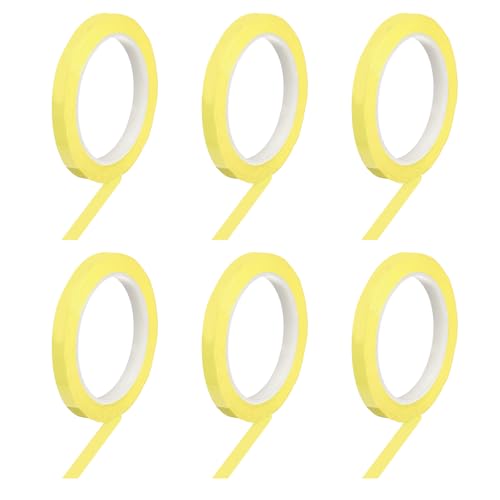 Cinta de identificación amarilla para marcar instrumentos adhesiva PET de 6 rollos PATIKIL