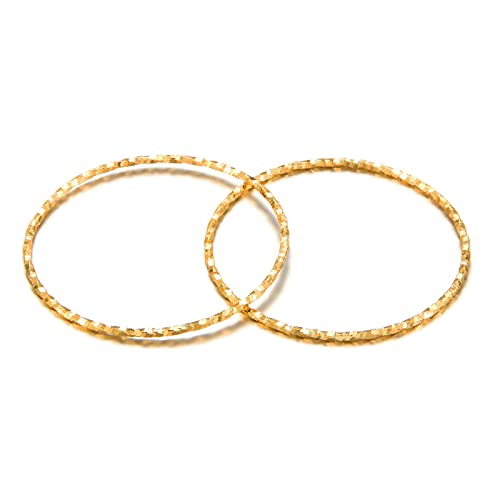 Ethlyn Christmas Gifts For Girls 2Pcs/Lot Bangles For Boys Girls Gold Plated Fix Size Bangles Bracelets  cover