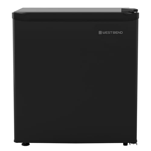 Image of West Bend Mini Fridge Compact Refrigerator for Home Office or Dorm, Auto Defrost with Reversible Door, Energy Star Rated, 1.6-Cu.Ft., Black