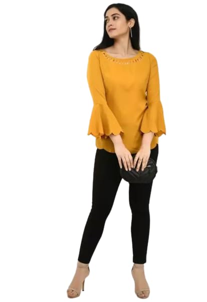 Image of ZohaCollection Women Crepe Top for Office, Daily, Casual Wear Top for Women /Girls Top
