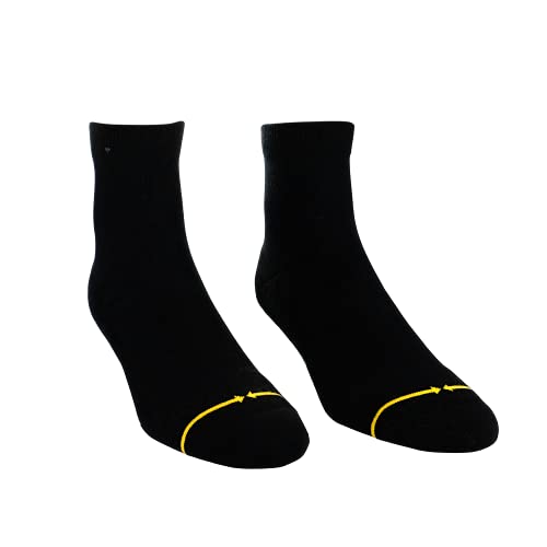 MERGE4 Black Large Quarter Crew Socks for Men and Women