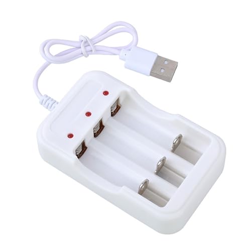 Base adaptador de carga de batería de 3 ranuras para carga de pilas AA/3A recargables con conexión USB