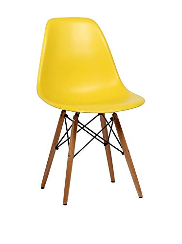 lo+demoda Wooden Color Edition Silla, Madera, Amarillo Claro, 42x45.5x75 cm, 2 Unidades