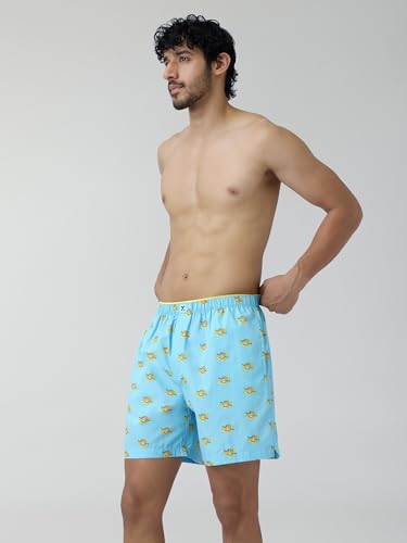 XYXX Men's Renew Super Combed Cotton Regular Fit Printed Boxer Shorts with No Marks Waistband & Dual Side Pocket (Pack of 2)