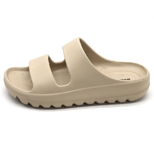 Image of SVAAR Soft EVA Double Strap Slippers for Men | Stylish Anti-Skid Slides with Arch Support & Bouncy Sole | Lightweight Indoor Outdoor Comfort
