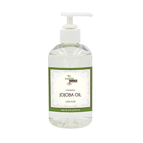 Colorless Jojoba Oil by Noble Roots, Cold Pressed Natural Moisturizer for Conditioning Face Skin Hair Scalp and Cuticles (8 fl oz)