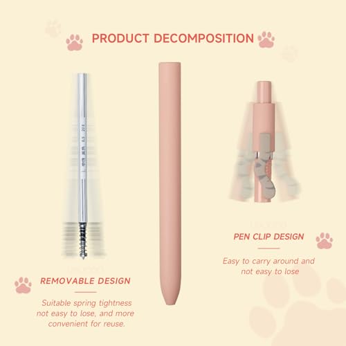 Image of UIXJODO Cat Pens, 4 Pcs 0.5mm Cute Kawaii Black Ink Pens Fine Point Smooth Writing Pen, High-End Series Cat's Tail Retractable Pen for Journaling Note Taking (4 Pcs Cat)