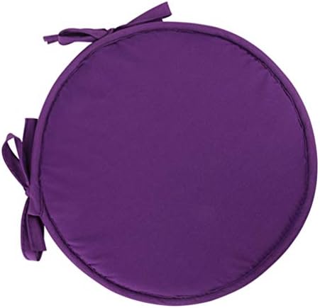Garneck Round Chairs Seat Cushion Sponge Stool Pad Chairs Cover Slipcover with Rope Ties for 0ffice Home School Restaurant 38CM (Purple)