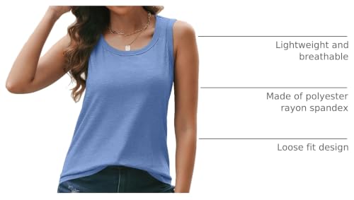 Image of AUTOMET Women's Square Neck Tank Top | Soft Lightweight Sleeveless Shirt, Loose Fit Flowy Summer Basic for Layering, Casual & Workout