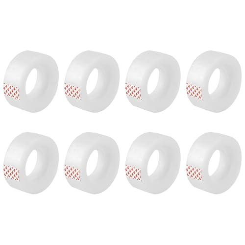 D.RECT Transparent Ruban Adhésif de Bureau - Forte Adhérence - 8 Rouleaux, 19 mm x 33 m