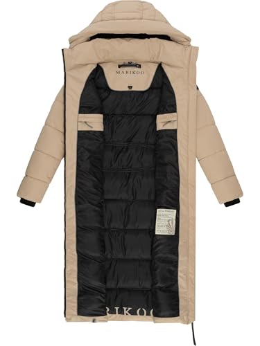Women's Long Fall & Winter Coat - Detachable Hood - Quilted Calf-Length Jacket - Nadeshikoo XVI XS-5XL4