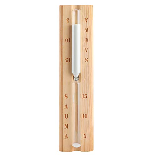 Wooden Sauna Hourglass, 15 Minutes Sand Timer Sauna Timer, Sand Clock Countdown Clock Accessory for Sauna Spa Room