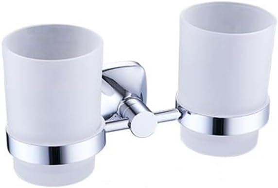 Stainless Steel Chrome Plated Polished Cup Holder Disc Holder Toilet Soap Brush Pot Bathroom Hardware Accessories,Double Cup Holder (Double Cup Holder)
