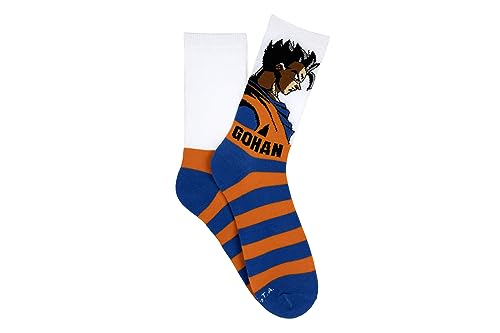 Everything Legwear Dragon Ball Z Gohan Striped Crew Sock (One Size Fits Most)