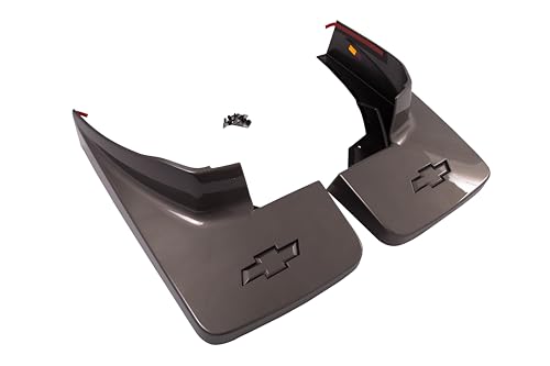 Image of GM Accessories 84124512 Rear Splash Guards in Pepperdust Metallic with Bowtie Logo