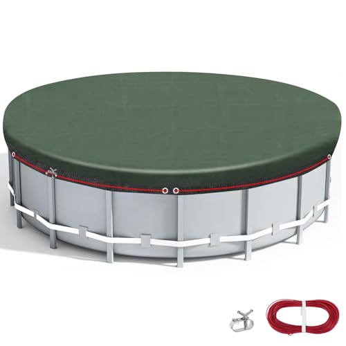 Victoam Cubierta de piscina redonda de 420 cm para 320 366 cm, 2 en 1, cubierta de invierno de 200 g/m², material de polietileno, lona solar para verano e invierno, protección UV, lona para piscina