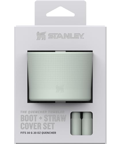 Image of Stanley Quencher Boot and Straw Cover Cap | Anti-Slip Silicone Protector for 20 & 30 oz Tumbler with Handle | Accessory Set for Stainless Steel Drinking Cup | BPA-Free | Mist