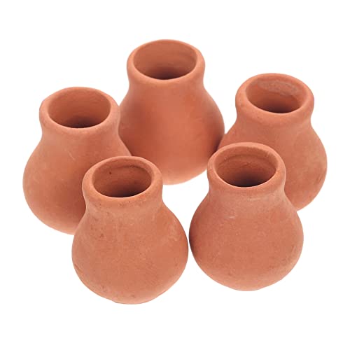 Milisten 5 Piezas Maceta de casa de muñecas hogar ollas de Barro en Miniatura Planta Flor decoración muñecos maqueta casa muñecas casa de muñecas Suministros Mini Accesorio de casa cerámica