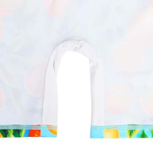 Image of TFJH E Short Sleeve Girls Swimsuits UV 50+ One Pieces Zipper 2-14Y | From beach vacations and pool parties to cruises and water parks, this colorful floral swimsuit is her summer favorite