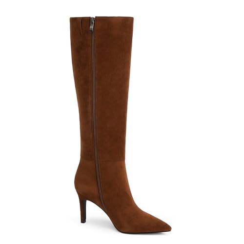 Image of Easyfox Knee High Boots Women Pointed Toe Stiletto Heel Tall Boots | Side Zipper,3 In Stiletto Heel,Fall Spring Winter Fashion Dress Tall Boots,Evening Bridal office Long Boots