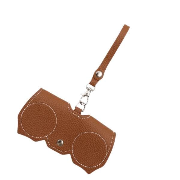 ™ 3xGlasses Bag Handmade Dustproof Glasses Clip PU Leather Case Eyeglasses Pouch Brown | Vision Care-image-18