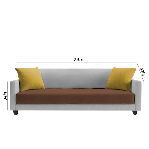 Image of Casaliving Dominic 3 + 2 Seater Sofa Set for Living Room (Brown Grey) Premium Fabric Sofa