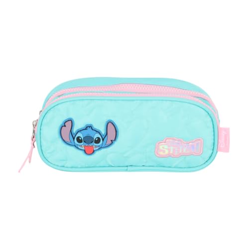 Estojo Duplo Stitch Turquesa ET47749SC5400 Luxcel