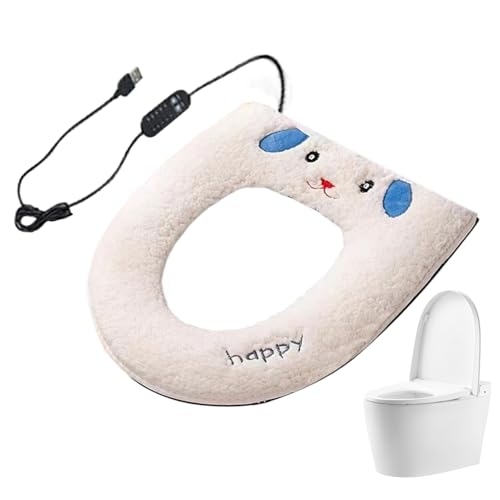 Funda de asiento de inodoro eléctrica – Cojín térmico lavable, 5 niveles de temperatura y función temporizador, 5 ajustes de temperatura con temporizador lavable para el hogar, hotel, apartamento