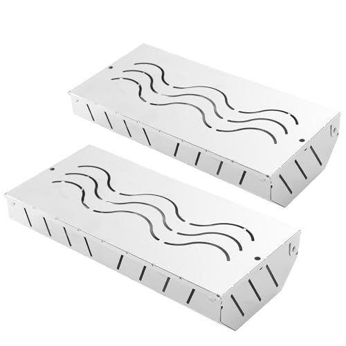 Caja ahumadora para barbacoa, 2 cajas de ahumado resistentes para parrilla, funciona con virutas de madera, sabor a barbacoa ahumada, accesorios de parrilla para el hogar, jardín, al aire libre