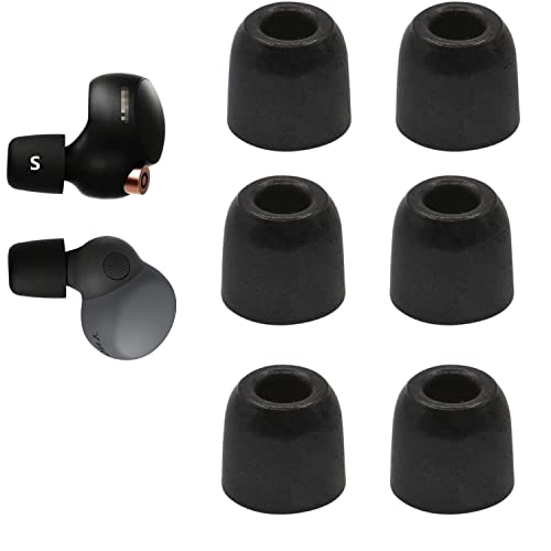 Image of JNSA Memory Foam Eartips Replacement for Sony WF-1000XM4 WF-1000XM5 Earbuds Foam Tips Compatible with Sony WF WI XBA Series Fit Charging Case, Black, Small Size 3 Pairs (Foam4XM4B3PS)