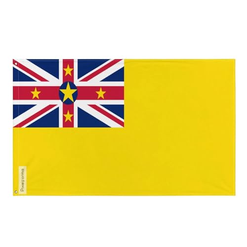 Drapeau de Niue en polyester résistant aux intempéries avec bande blanche Pixelforma