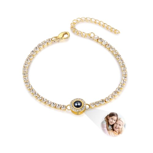 lorajewel Bracciale con Foto Dentro Personalizzata Bracciale con Immagine All'Interno Regalo per Natale Festa Della Mamma San Valentino (# 6)