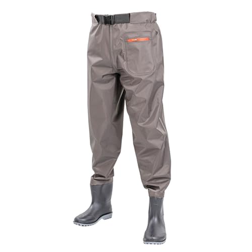 ェーダー ウェスト丈 胴長靴 作業着 釣り用スーツ メッシュ通気 ラジアル 一体成型 渓流釣り 田植え 梅雨対策 雨道 アウトドア 厚底 ヒップブーツ 男女兼用 完全防水 耐磨耗 フィッシングウェーダー 3Dコーヒーナイロン 26.5 cm