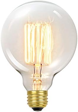 Globe Electric 60W Vintage Edison G30 Vanity Tungsten Incandescent Filament Light Bulb, E26 Standard Base, 245 Lumens