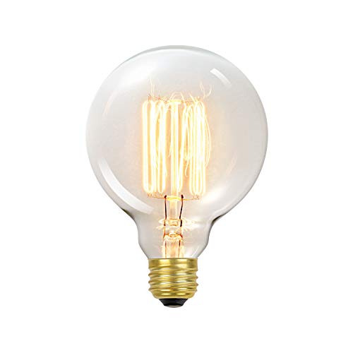 Globe Electric 01320 60W Vintage Edison G30 Vanity Tungsten Incandescent Filament Light Bulb, E26 Standard Base, 245 Lumens, Warm White, 1 Pack by Globe Electric - Used condition - CA$9.83