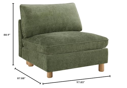 Image of CHITA Large Sectional Sofa, Modular Cloud Couch, Armless Chair, Green
