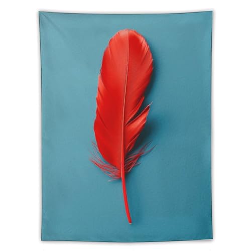 Tapisserie murale plume rouge pour créer un dortoir esthétique