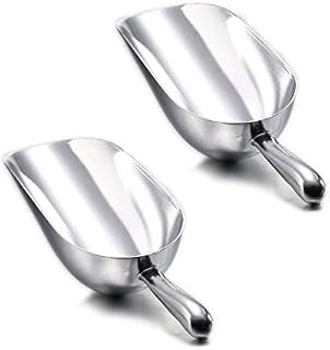 Verve Jelly Ice Scoop,2Pack Stainless Steel Ice Shovel Coffee Bean Flour Scoop Food Shovel, Flour Scoop, Sack Scoop, Large Scoop for Kitchen Bar Buffet Party Wedding, Dishwasher-safe