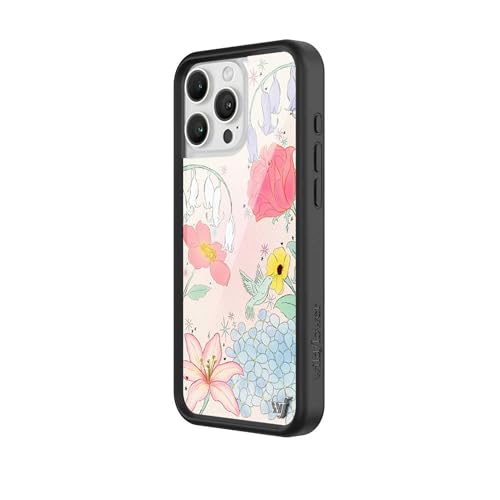 Image of Wildflower Cases - Compatible with iPhone 16 Pro Max | Protective Black Bumper, 6.5ft Drop Test Certified, Women Owned Small Business | Pink Green Floral Aesthetic Trendy Cute | Bluebelle Dreams