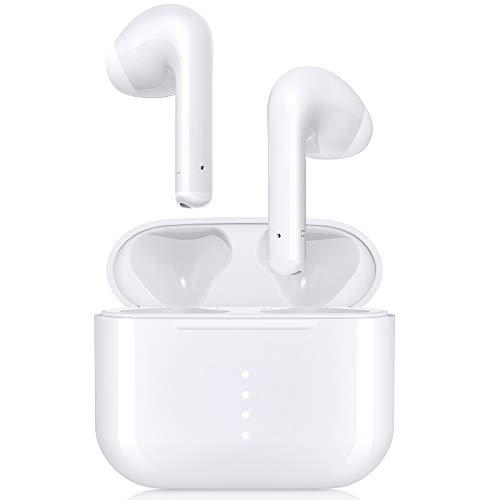 QI-EU Wireless Headphones, True Wireless Earbuds with Microphone, Bluetooth 5.0 Earphones in Ear with 20hrs Playtime Deep Bass, 3D HiFi Stereo, Touch Control for Work/Sports/Running