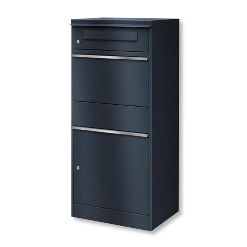 Metzler® boîte à Colis et Lettres avec Serrure sécurisée et Compartiments séparés RAL 7016 Anthracite – Acier thermolaqué résistant aux intempéries – Grande capacité Bispo – 10 Ans pièces détachées