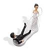 Topper per Torta con Statuine Sposi, Decorazione Nuziale Coppia Statuette Figure Sposo e Sposa Corda Matrimonio Sposalizio Divertente in resina - Altezza h 13cm #3