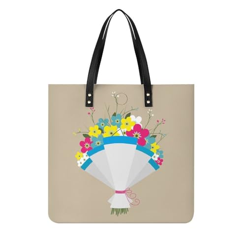 Tote bag pour voyage haut de gamme motif bouquet de fleurs avec grand compartiment