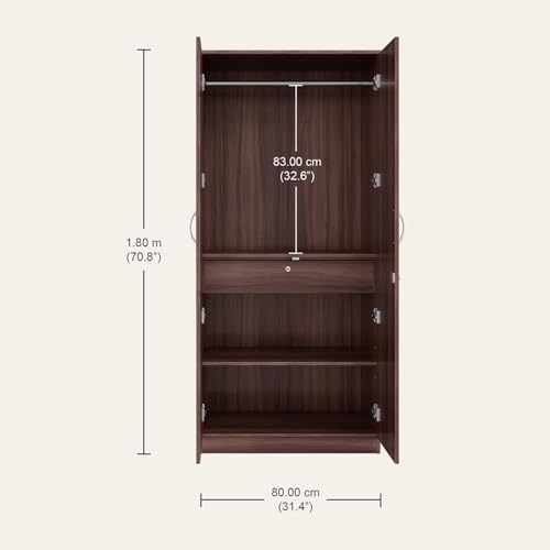 Image of Interio by Godrej Wardrobe, EWA 2-Door Engineered Wood Wardrobe with Mirror